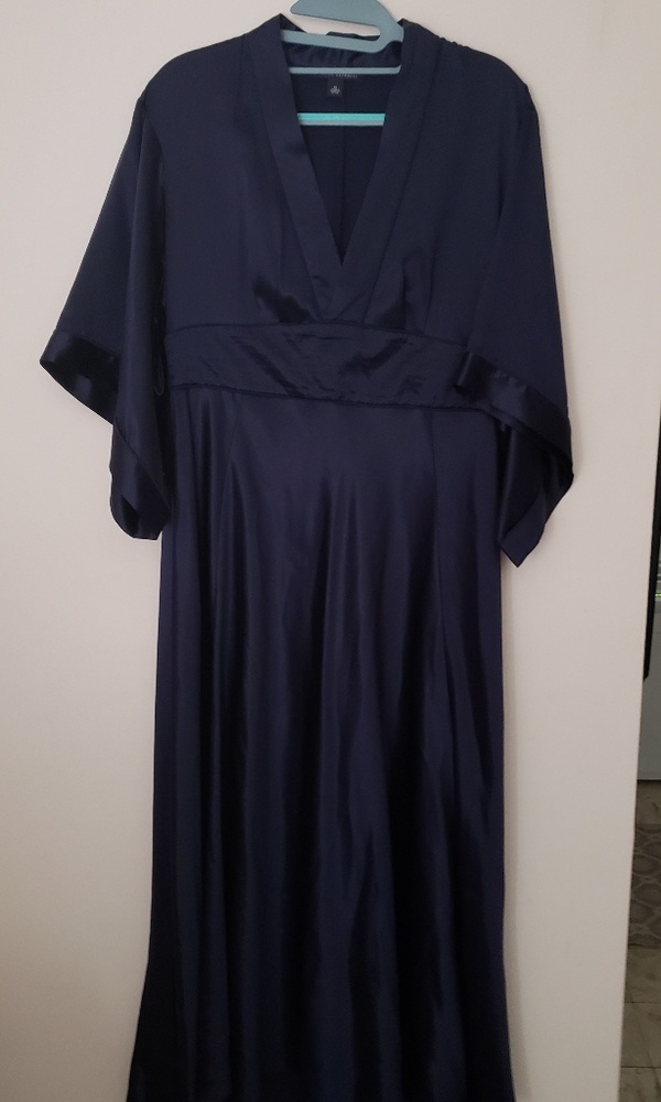 Kimono Style Navy Silk Dress